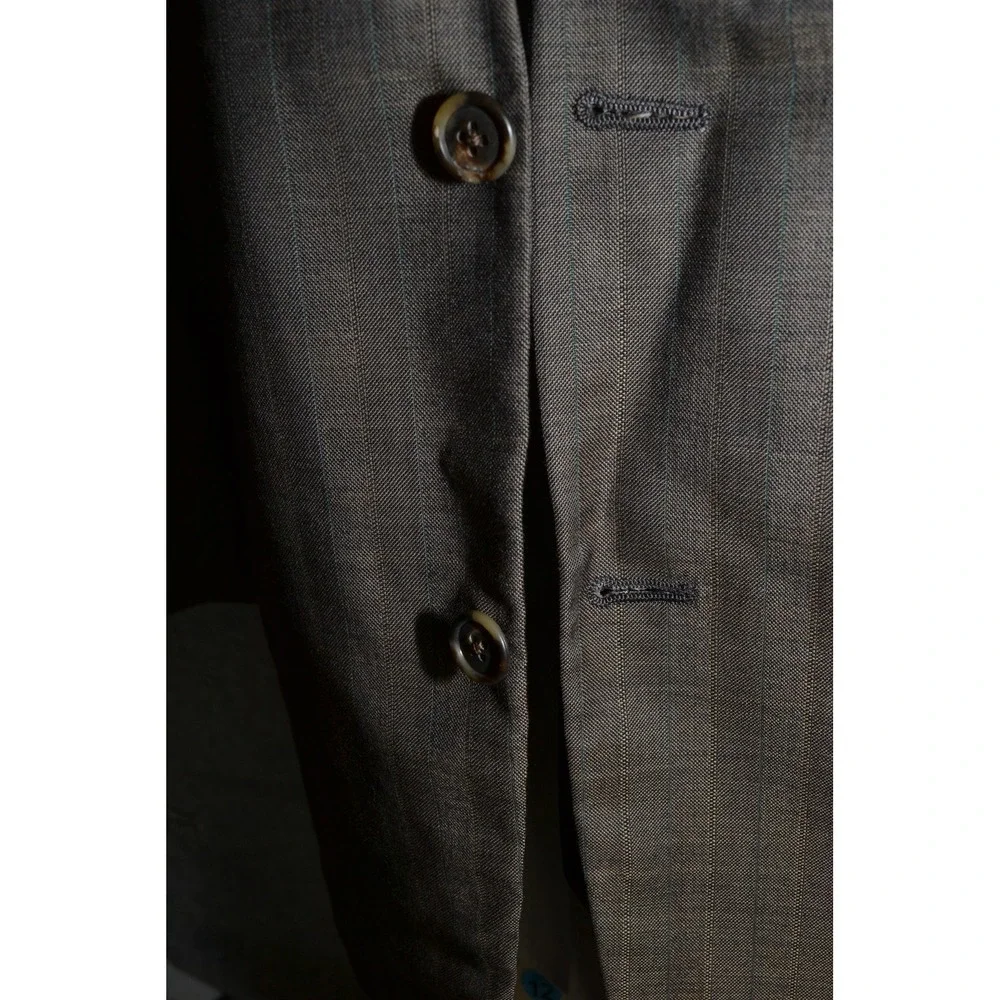 VTG Polo Ralph Lauren Blazer Men 46 Brown Plaid Strip Wool Sport Coat Jacket USA